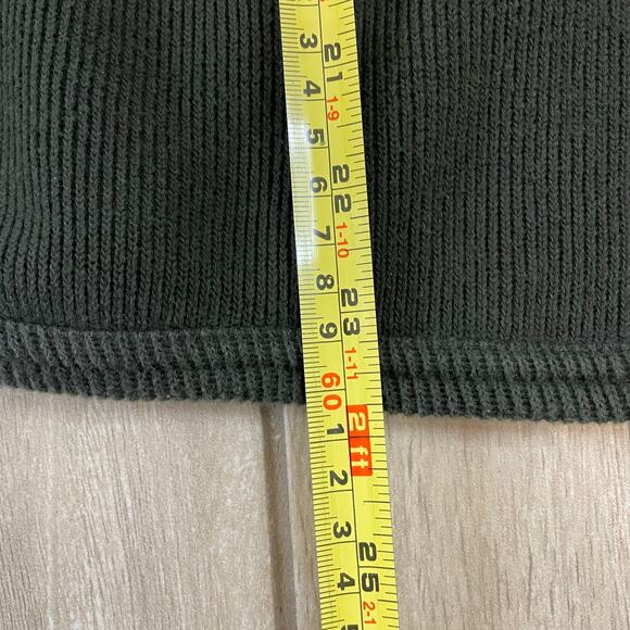 Eddie Bauer Cotton Cardigan Women’s M Dark Green Button Front Rib Knit - Picture 5 of 8